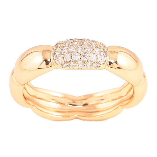 Каблучка Xuping колір Позолота 18K "Візерунок з кристалами" фото №1 Каблучка Xuping колір Позолота 18K "Візерунок з кристалами" фото №1