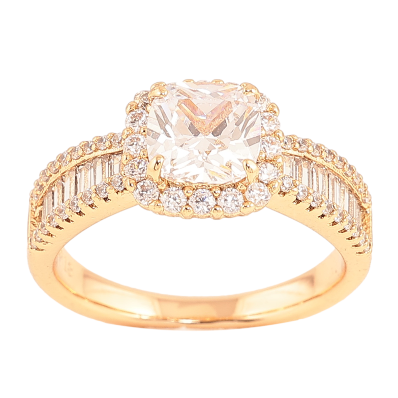 Каблучка Xuping колір Позолота 18K "Візерунок з інкрустацією кристалами" фото №1 Каблучка Xuping колір Позолота 18K "Візерунок з інкрустацією кристалами" фото №1