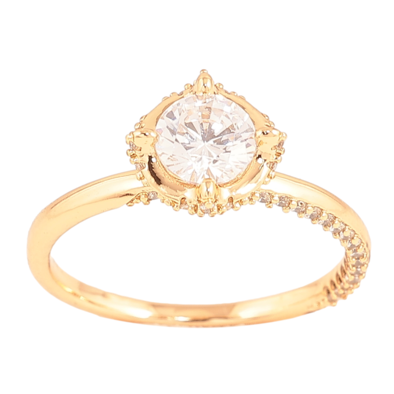 Каблучка Xuping колір Позолота 18K "Кристал у декоративній оправі" фото №1