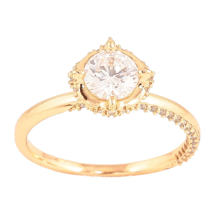 Каблучка Xuping колір Позолота 18K "Кристал у декоративній оправі" фото №1