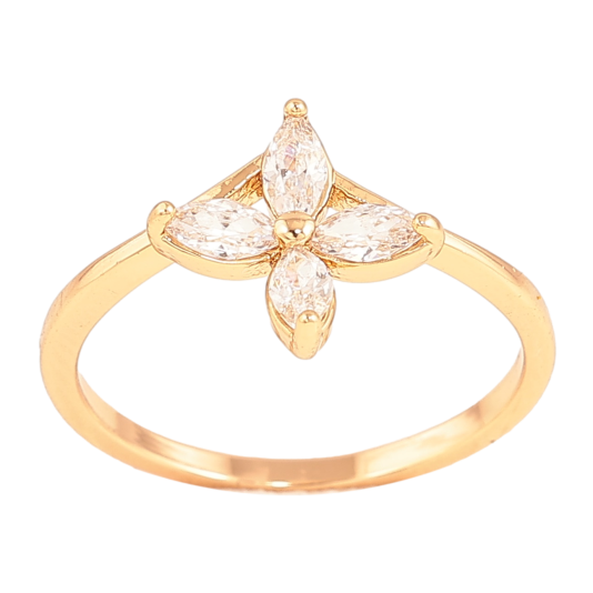 Каблучка Xuping колір Позолота 18K "Кристальна квітка" фото №1 Каблучка Xuping колір Позолота 18K "Кристальна квітка" фото №1