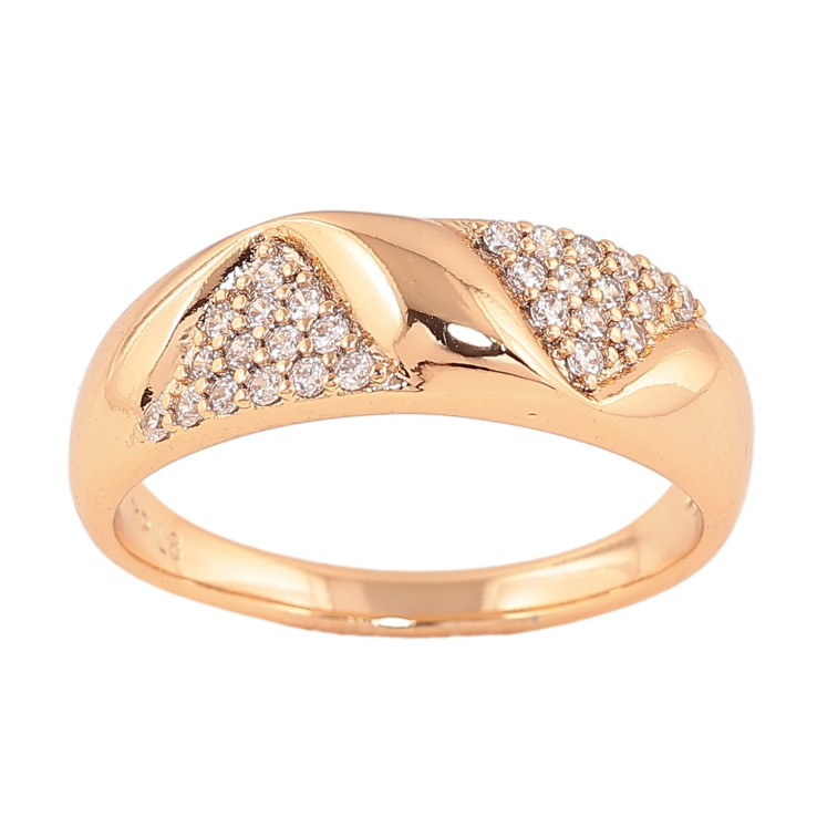 Каблучка Xuping колір Позолота 18K "Візерунок з кристалами" фото №7 Каблучка Xuping колір Позолота 18K "Візерунок з кристалами" фото №7