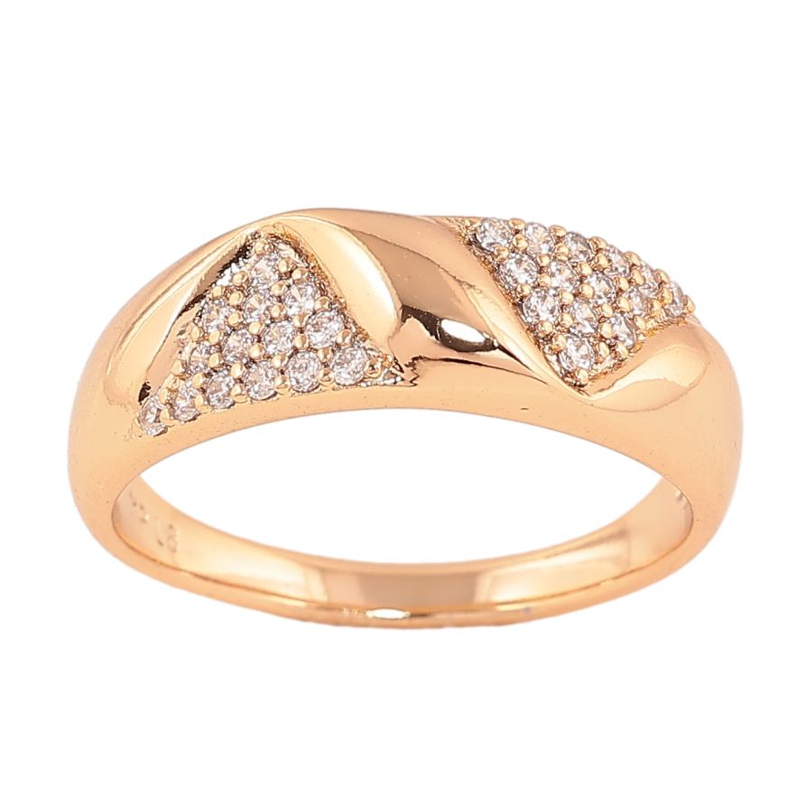 Каблучка Xuping колір Позолота 18K "Візерунок з кристалами" фото №1 Каблучка Xuping колір Позолота 18K "Візерунок з кристалами" фото №1