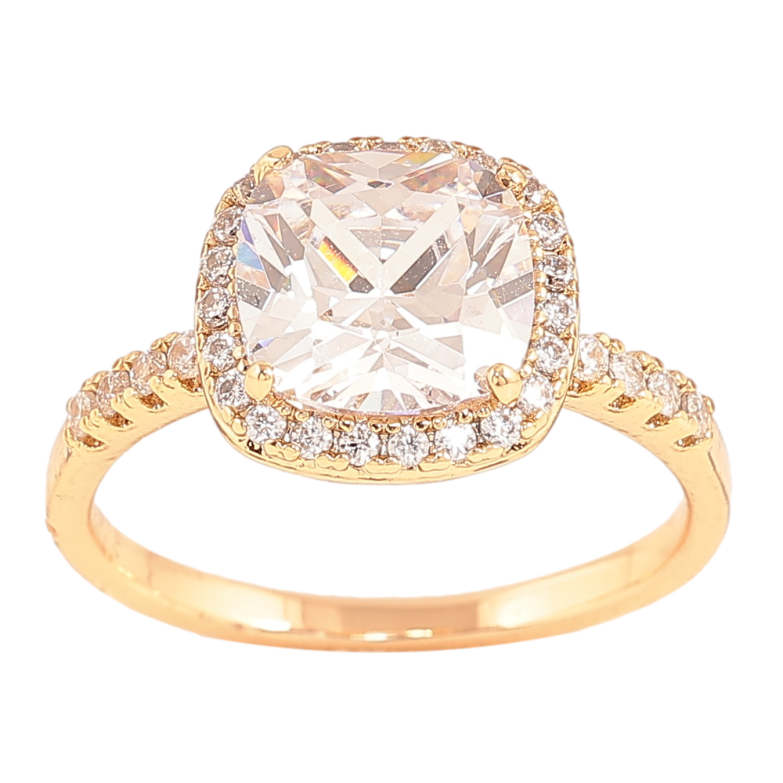 Каблучка Xuping колір Позолота 18K "Візерунок з кристалами" фото №1 Каблучка Xuping колір Позолота 18K "Візерунок з кристалами" фото №1