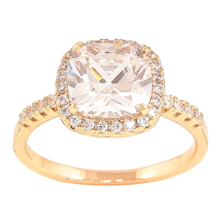 Каблучка Xuping колір Позолота 18K "Візерунок з кристалами" фото №1 Каблучка Xuping колір Позолота 18K "Візерунок з кристалами" фото №1