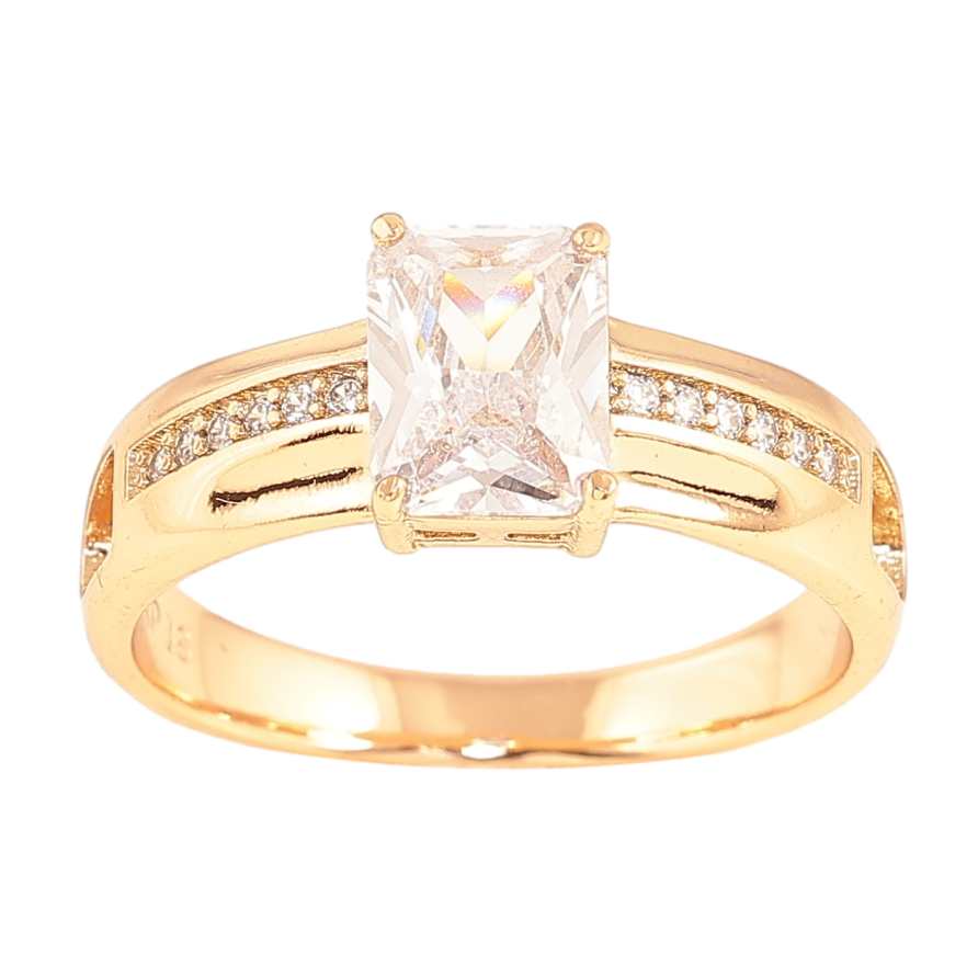 Каблучка Xuping колір Позолота 18K "Візерунок з кристалами" фото №1