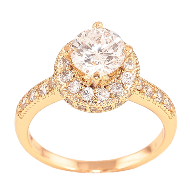 Кольцо Xuping цвет Позолота 18K "Узор с инкрустацией кристаллами" фото №1