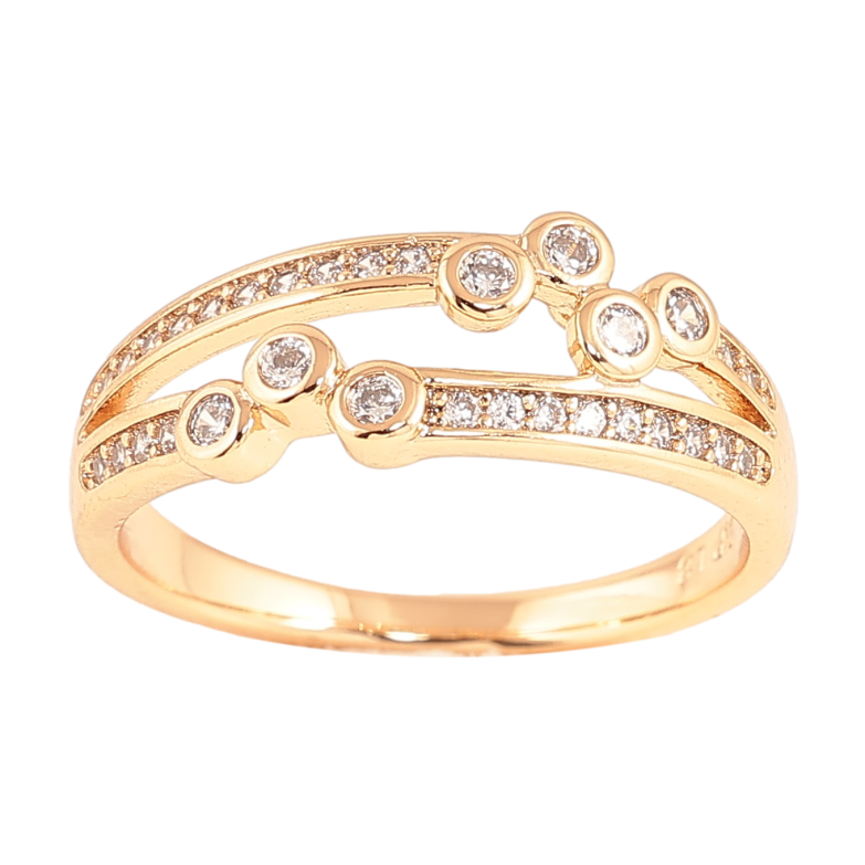 Каблучка Xuping колір Позолота 18K "Візерунок з кристалами" фото №1