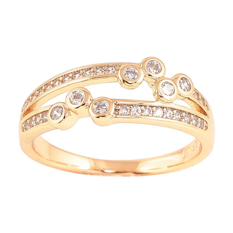 Каблучка Xuping колір Позолота 18K "Візерунок з кристалами" фото №1