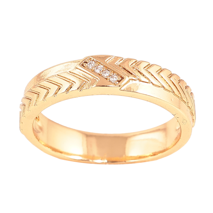 Каблучка Xuping колір Позолота 18K "Візерунок з кристалами" шир. 4.5мм фото №24