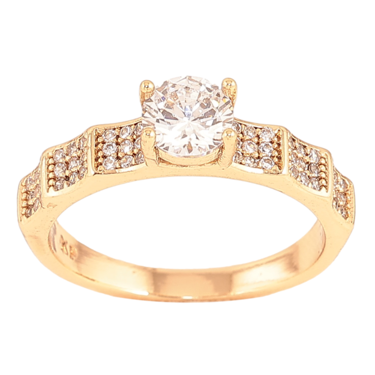Каблучка Xuping колір Позолота 18K "Візерунок з кристалами" фото №6 Каблучка Xuping колір Позолота 18K "Візерунок з кристалами" фото №6