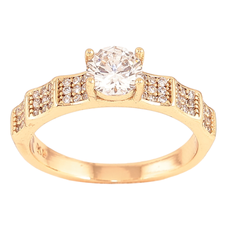 Каблучка Xuping колір Позолота 18K "Візерунок з кристалами"  фото №3