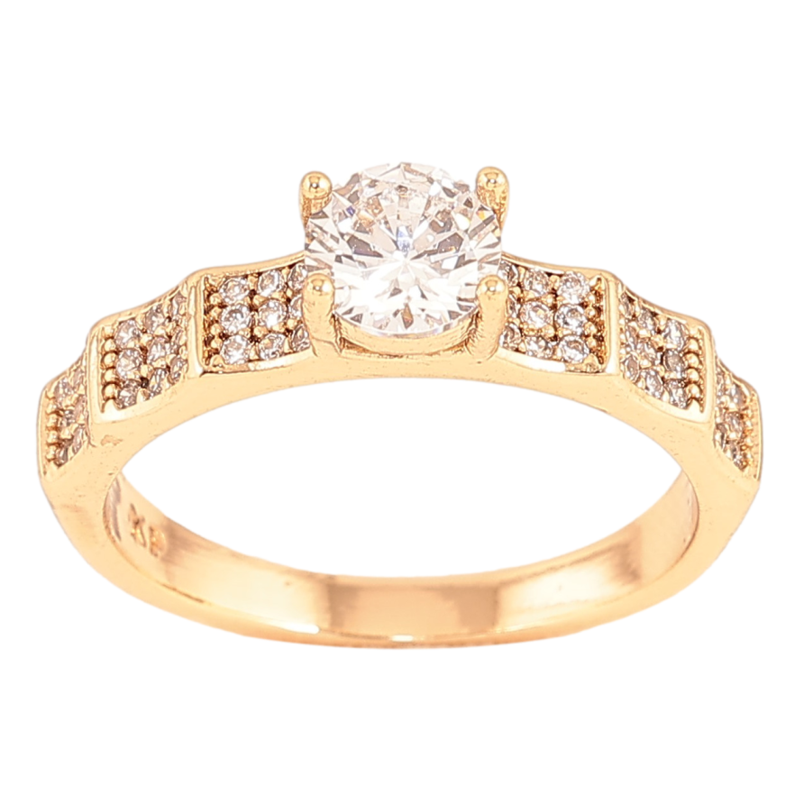 Каблучка Xuping колір Позолота 18K "Візерунок з кристалами"  фото №1