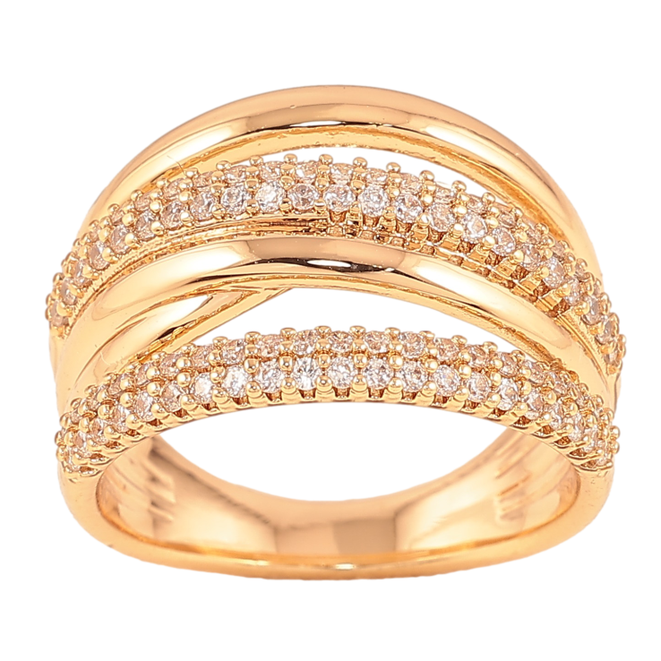Кольцо Xuping цвет Позолота 18K "Узор с кристаллами"  фото №22