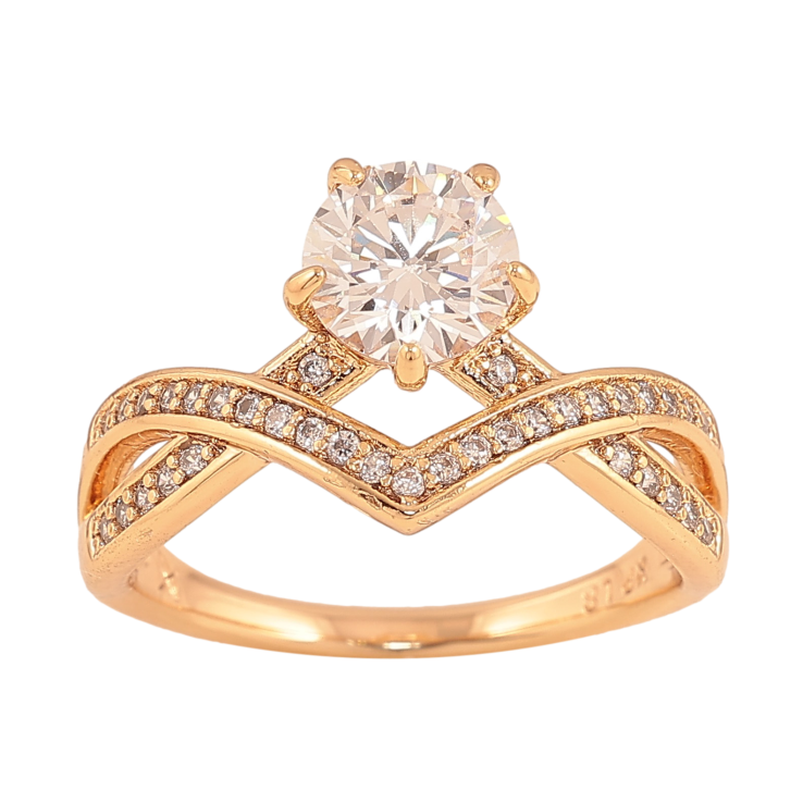 Кольцо Xuping цвет Позолота 18K "Узор с кристаллом" фото №10