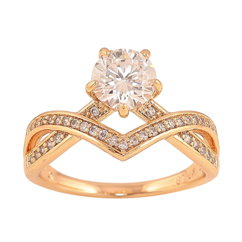 Кольцо Xuping цвет Позолота 18K "Узор с кристаллом" фото №1