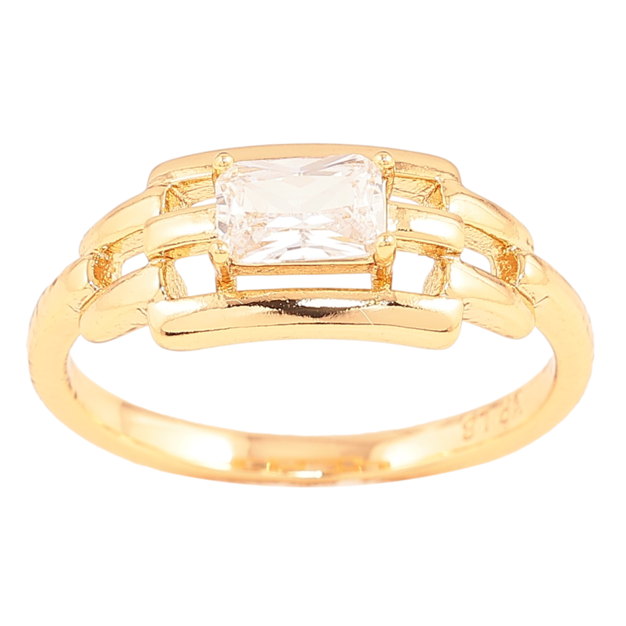 Каблучка Xuping колір Позолота 18K "Візерунок з кристалом" фото №1