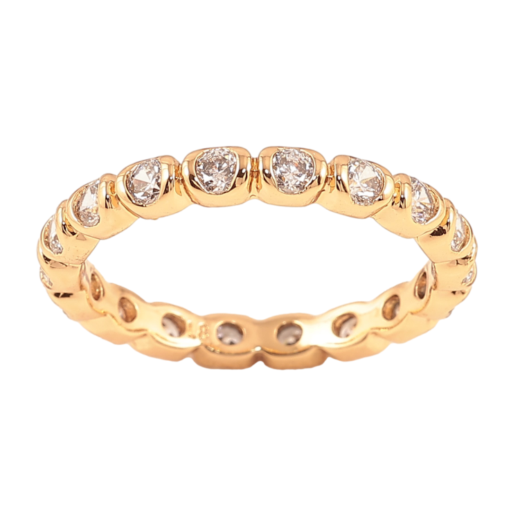 Каблучка Xuping колір Позолота 18K "Доріжка кристаллов" шир. 3мм фото №13 Каблучка Xuping колір Позолота 18K "Доріжка кристаллов" шир. 3мм фото №13