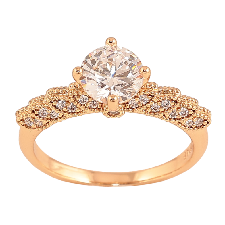 Каблучка Xuping колір Позолота 18K "Візерунок з кристалами" фото №1