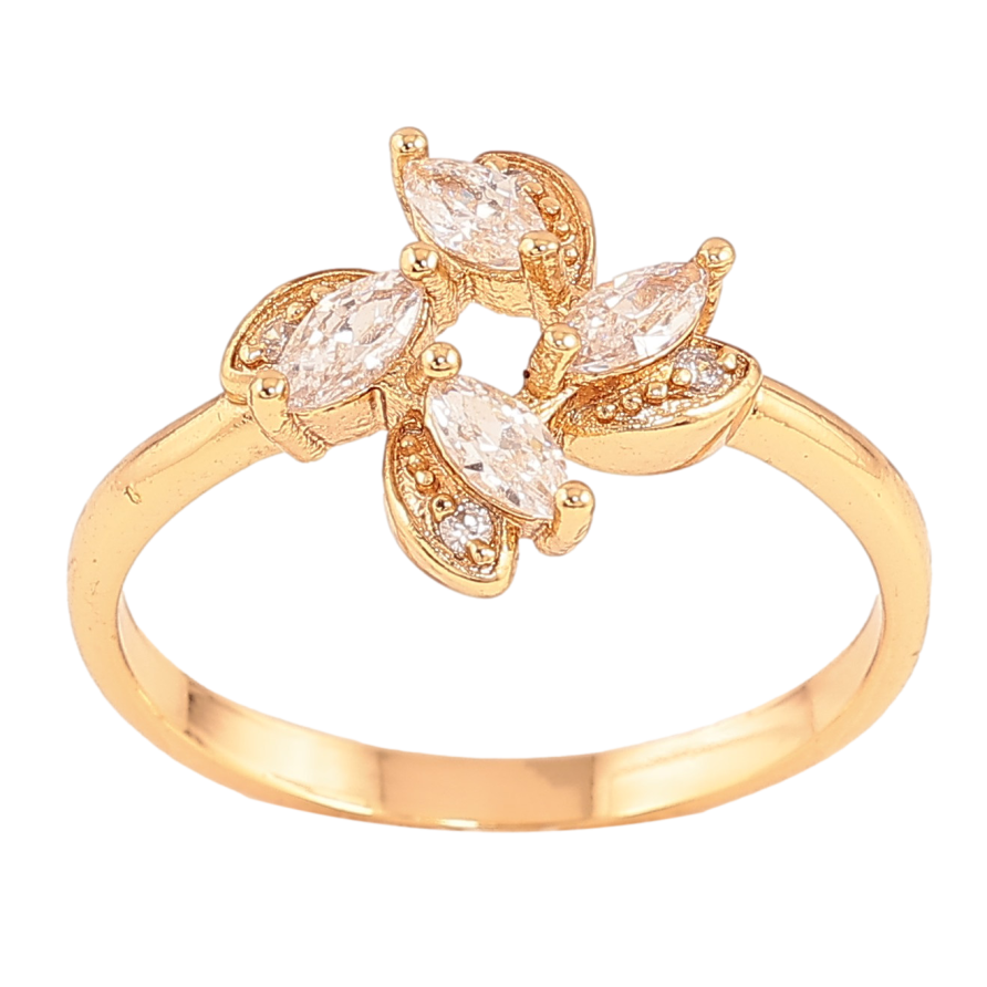 Каблучка Xuping колір Позолота 18K "Візерунок з кристалами" фото №1 Каблучка Xuping колір Позолота 18K "Візерунок з кристалами" фото №1