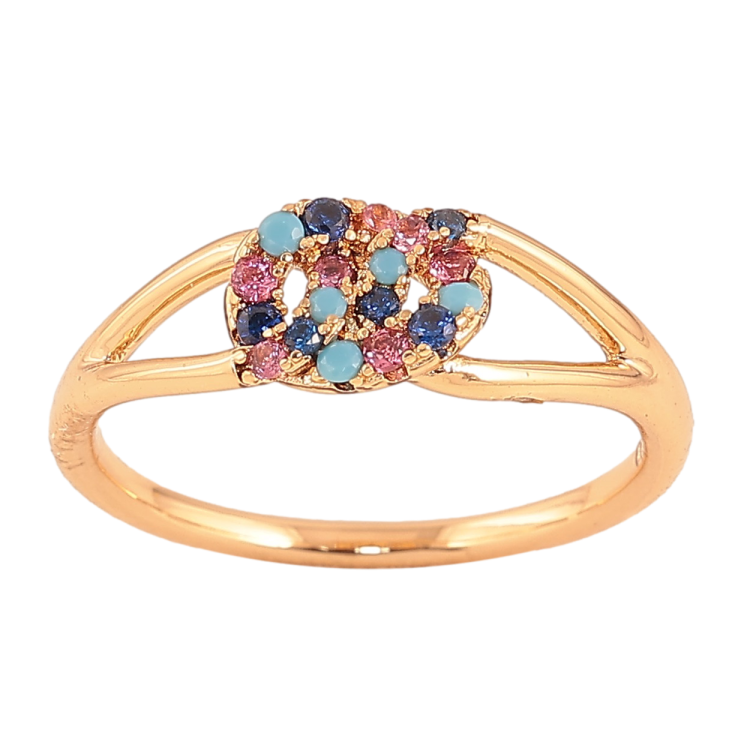 Кольцо Xuping цвет Позолота 18K "Узор с разноцветными кристаллами"  фото №16