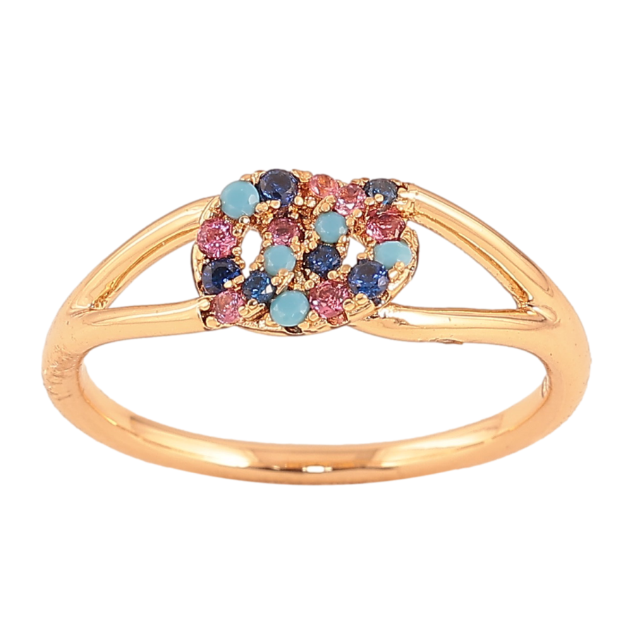 Кольцо Xuping цвет Позолота 18K "Узор с разноцветными кристаллами" фото №1 Кольцо Xuping цвет Позолота 18K "Узор с разноцветными кристаллами" фото №1