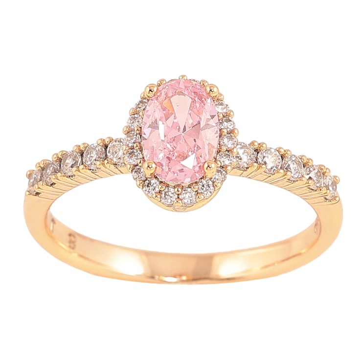 Каблучка Xuping колір Позолота 18K "Візерунок з рожевими кристалами" фото №23