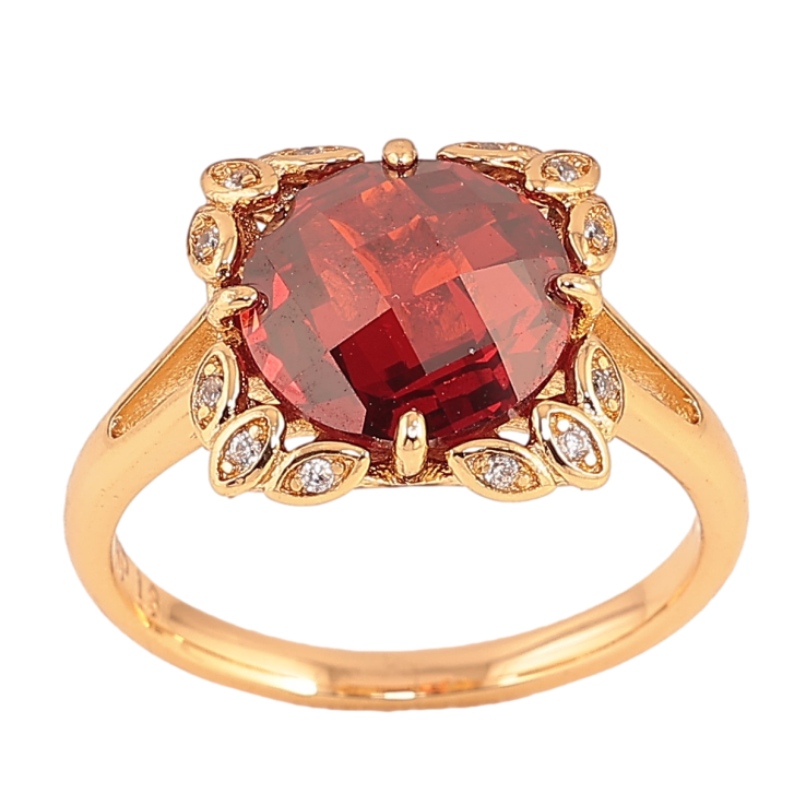 Каблучка Xuping колір Позолота 18K "Візерунок з червоним кристалом" фото №11 Каблучка Xuping колір Позолота 18K "Візерунок з червоним кристалом" фото №11