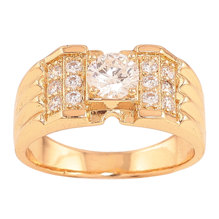 Каблучка Xuping колір Позолота 18K "Візерунок з кристалами" фото №5