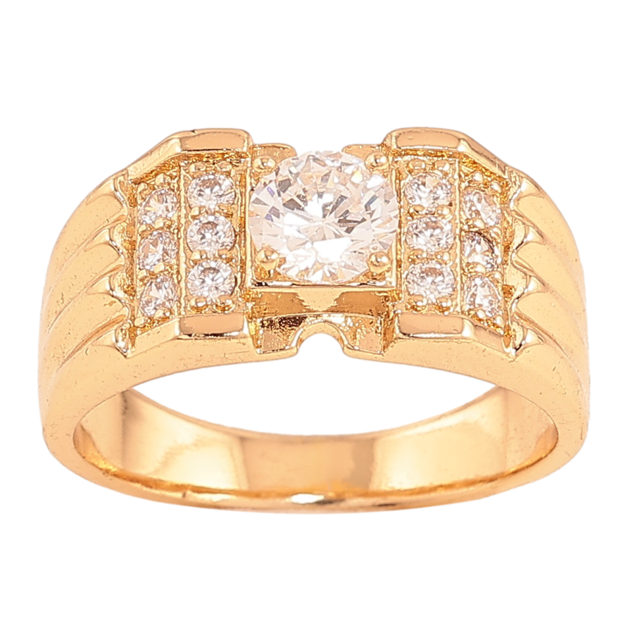 Каблучка Xuping колір Позолота 18K "Візерунок з кристалами" фото №1