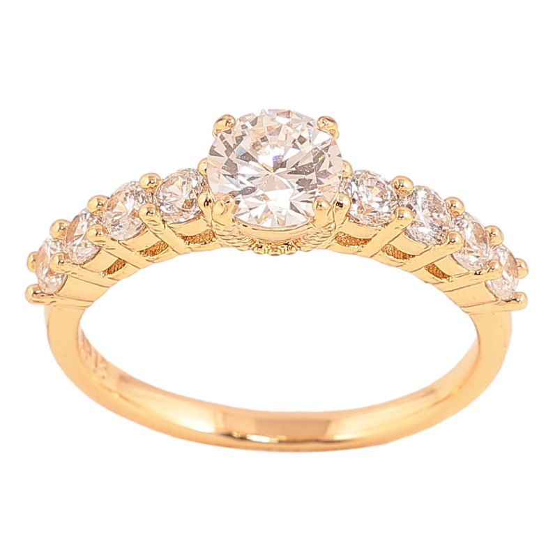 Кольцо Xuping цвет Позолота 18K "Узор с кристаллами"  фото №1
