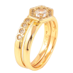 Кольцо Xuping цвет Позолота 18K "Двойное с узором кристаллами"  фото №3