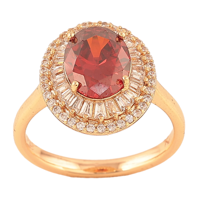 Каблучка Xuping колір Позолота 18K "Червоний кристал в обрамленні" фото №1 Каблучка Xuping колір Позолота 18K "Червоний кристал в обрамленні" фото №1