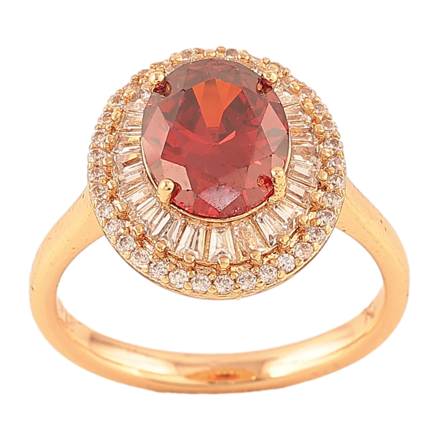 Каблучка Xuping колір Позолота 18K "Червоний кристал в обрамленні" фото №1 Каблучка Xuping колір Позолота 18K "Червоний кристал в обрамленні" фото №1