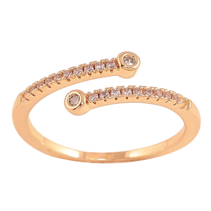 Каблучка Xuping колір Позолота 18K "Доріжки кристалів" фото №15