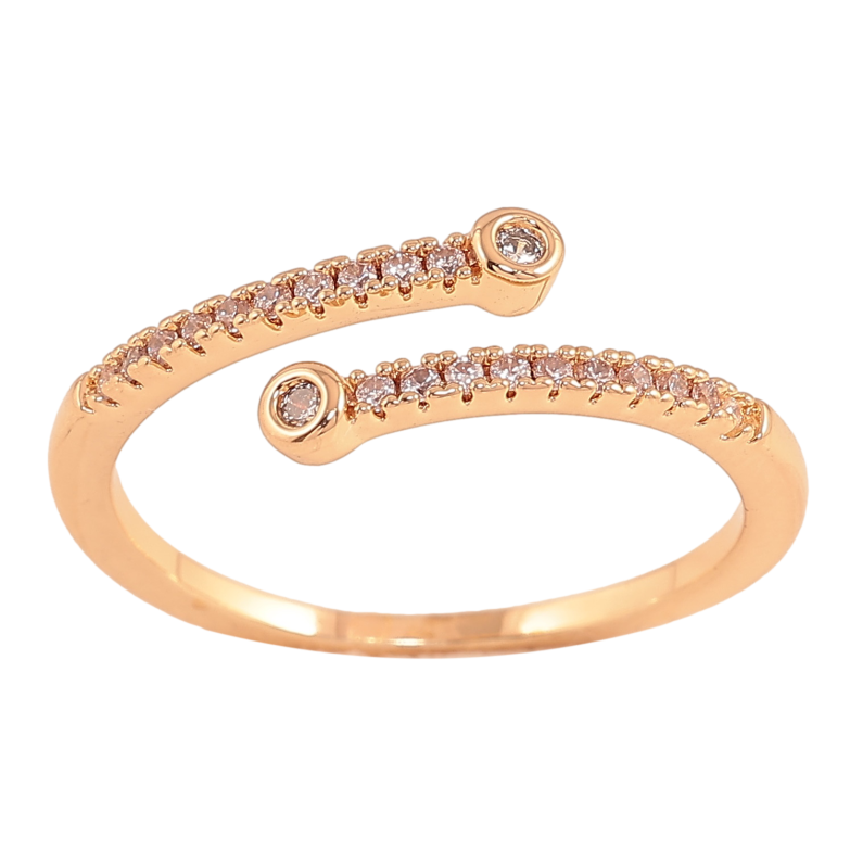 Каблучка Xuping колір Позолота 18K "Доріжки кристалів" фото №1 Каблучка Xuping колір Позолота 18K "Доріжки кристалів" фото №1