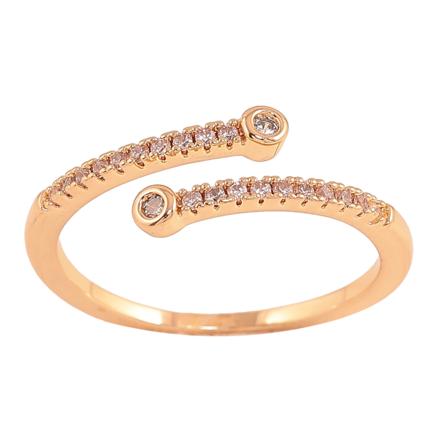 Кольцо Xuping цвет Позолота 18K "Дорожки кристаллов" фото №1 Кольцо Xuping цвет Позолота 18K "Дорожки кристаллов" фото №1