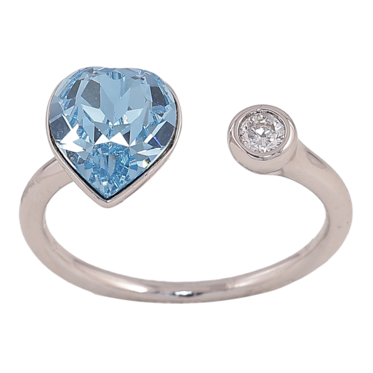 Каблучка Xuping колір Родій із кр-ми Swarovski "Кристальне серце Aquamarine з кристалом" фото №19 Каблучка Xuping колір Родій із кр-ми Swarovski "Кристальне серце Aquamarine з кристалом" фото №19