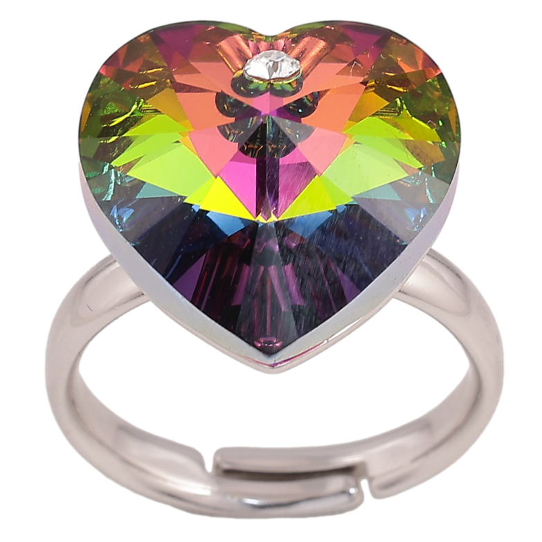 Кольцо Xuping цвет Родий с кр-ми Swarovski "Кристальное сердце Vitrail Medium" фото №1 Кольцо Xuping цвет Родий с кр-ми Swarovski "Кристальное сердце Vitrail Medium" фото №1
