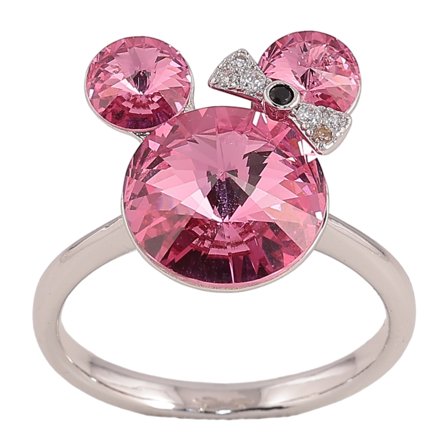 Каблучка Xuping колір Родій із кр-ми Swarovski "Міккі з кристалів Rose" фото №1 Каблучка Xuping колір Родій із кр-ми Swarovski "Міккі з кристалів Rose" фото №1