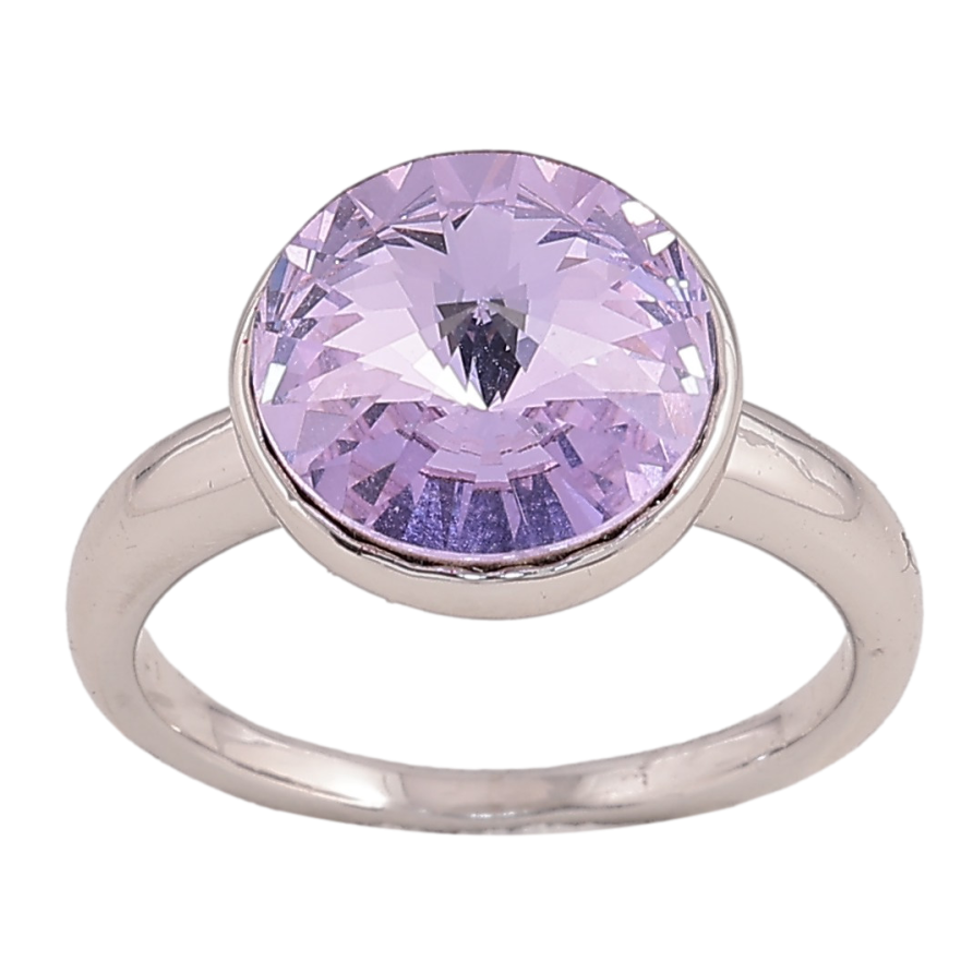 Каблучка Xuping колір Родій із кристалами Swarovski "Кристал Tanzanite" ø 12мм фото №1 Каблучка Xuping колір Родій із кристалами Swarovski "Кристал Tanzanite" ø 12мм фото №1