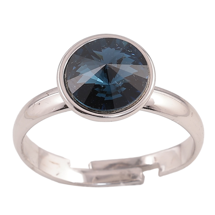 Каблучка Xuping колір Родій із кристалами Swarovski "Кристал Montana ø 10мм" фото №2 Каблучка Xuping колір Родій із кристалами Swarovski "Кристал Montana ø 10мм" фото №2