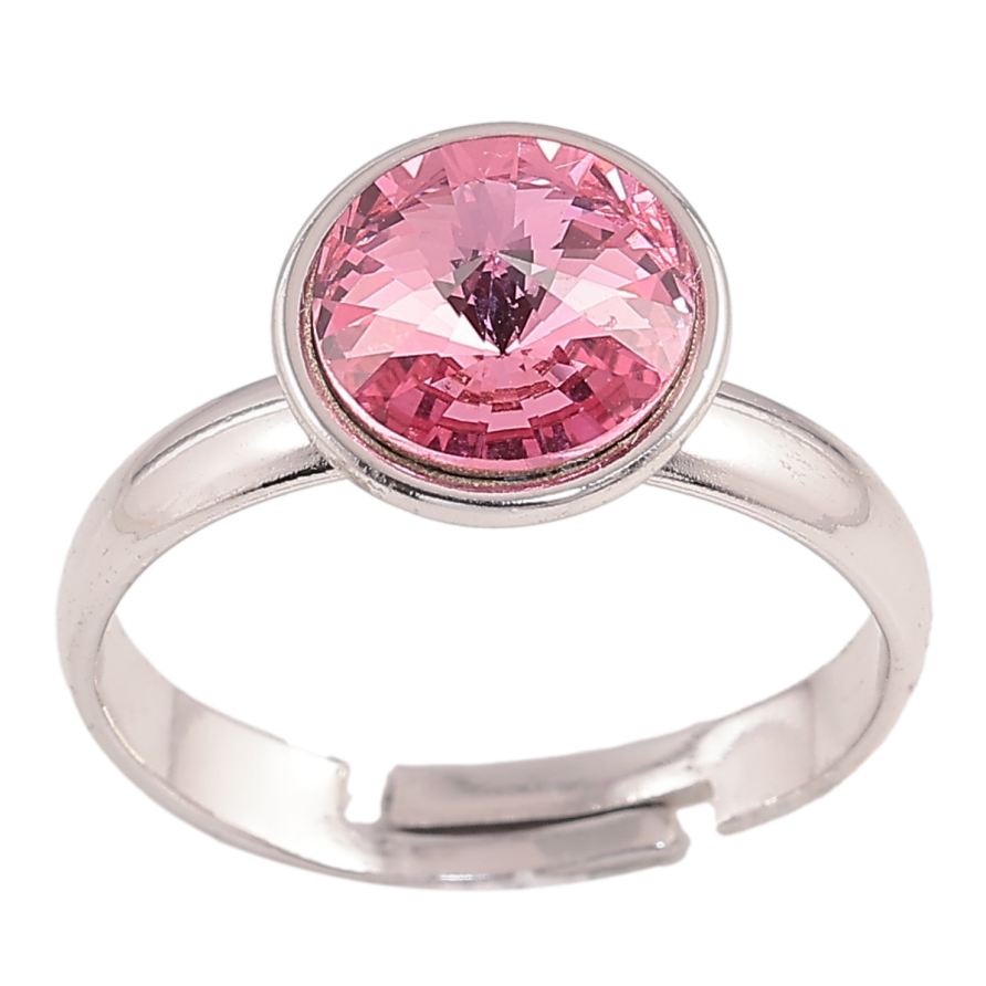 Каблучка Xuping колір Родій із кристалами Swarovski "Кристал Rose ø 10мм" фото №1