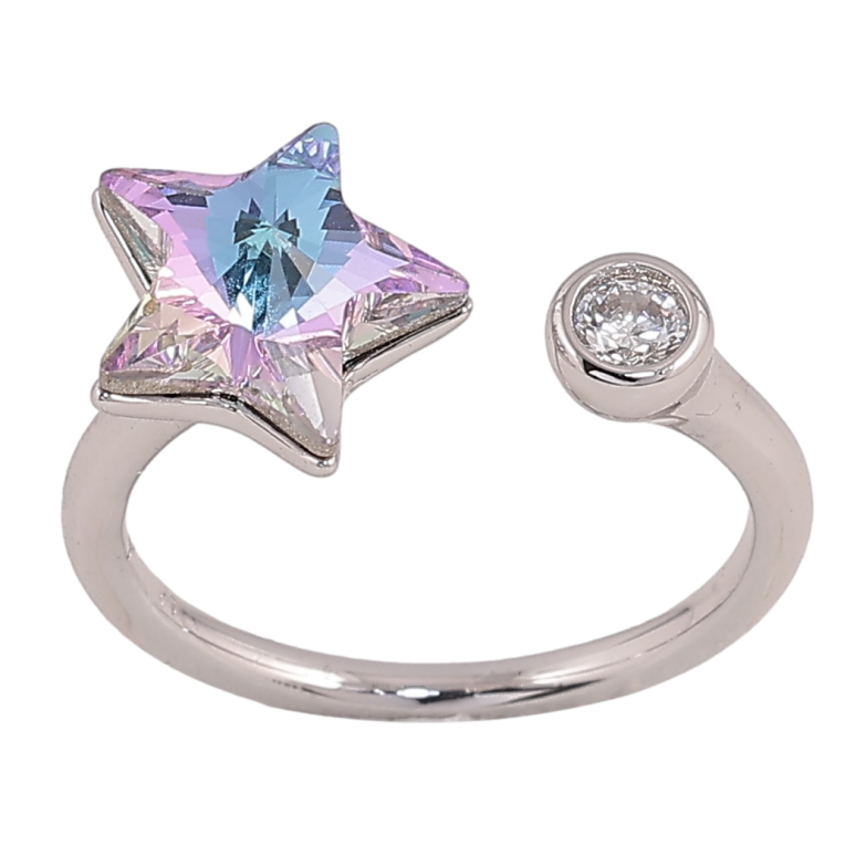 Кольцо Xuping цвет Родий с кристаллами Swarovski "Кристальная звездочка Paradise Shine" фото №5
