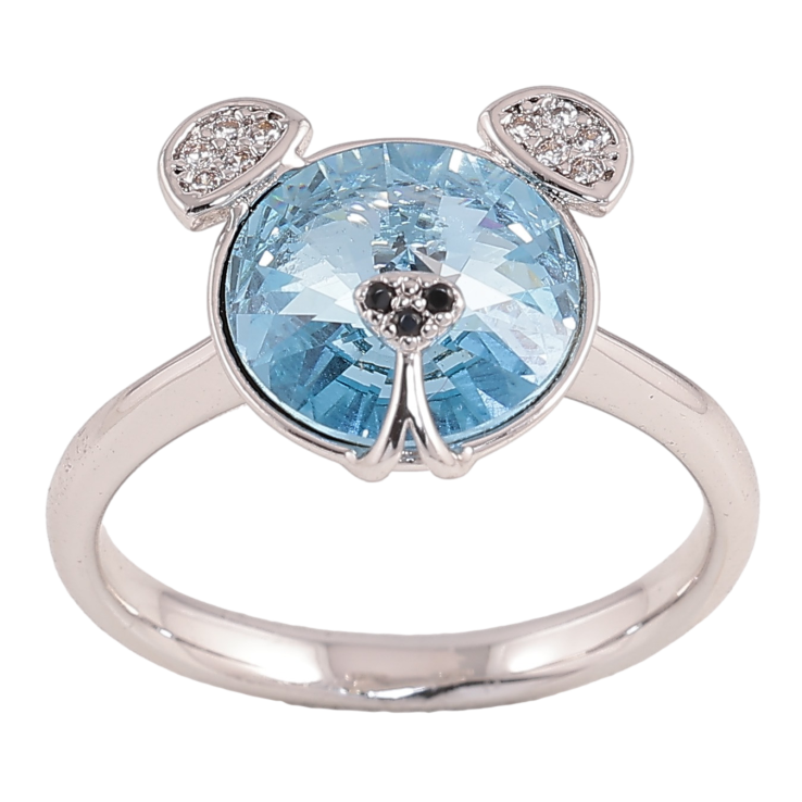 Каблучка Xuping колір Родій із кристалами Swarovski "Ведмедик кристал Aquamarine" фото №23 Каблучка Xuping колір Родій із кристалами Swarovski "Ведмедик кристал Aquamarine" фото №23
