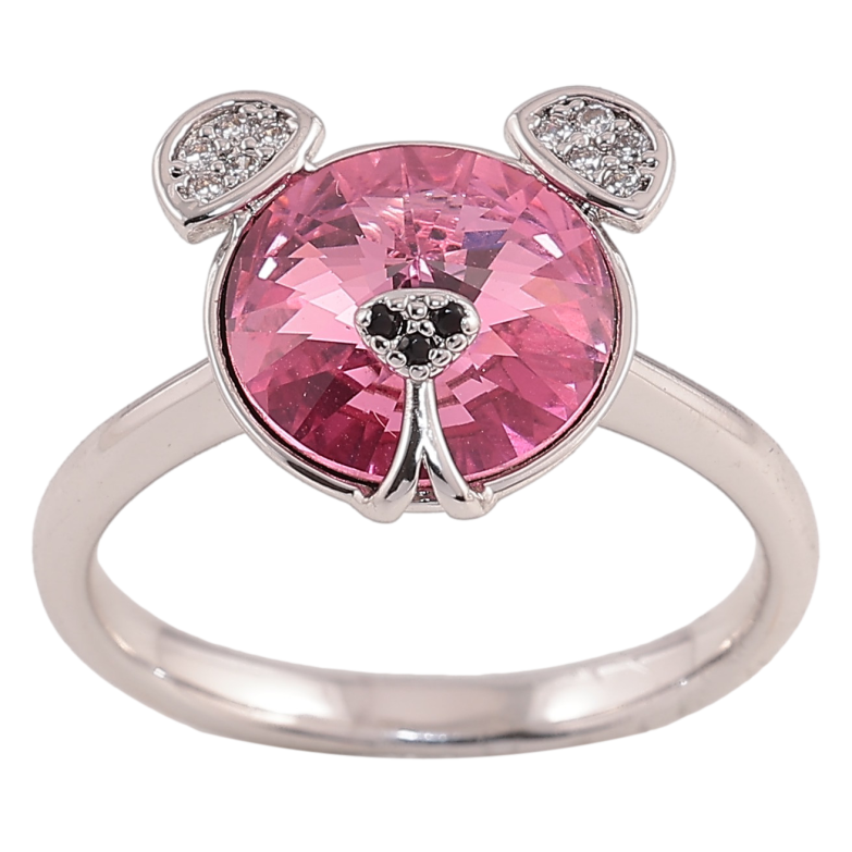 Кольцо Xuping цвет Родий с кристаллами Swarovski "Мишка кристалл Rose" фото №2 Кольцо Xuping цвет Родий с кристаллами Swarovski "Мишка кристалл Rose" фото №2