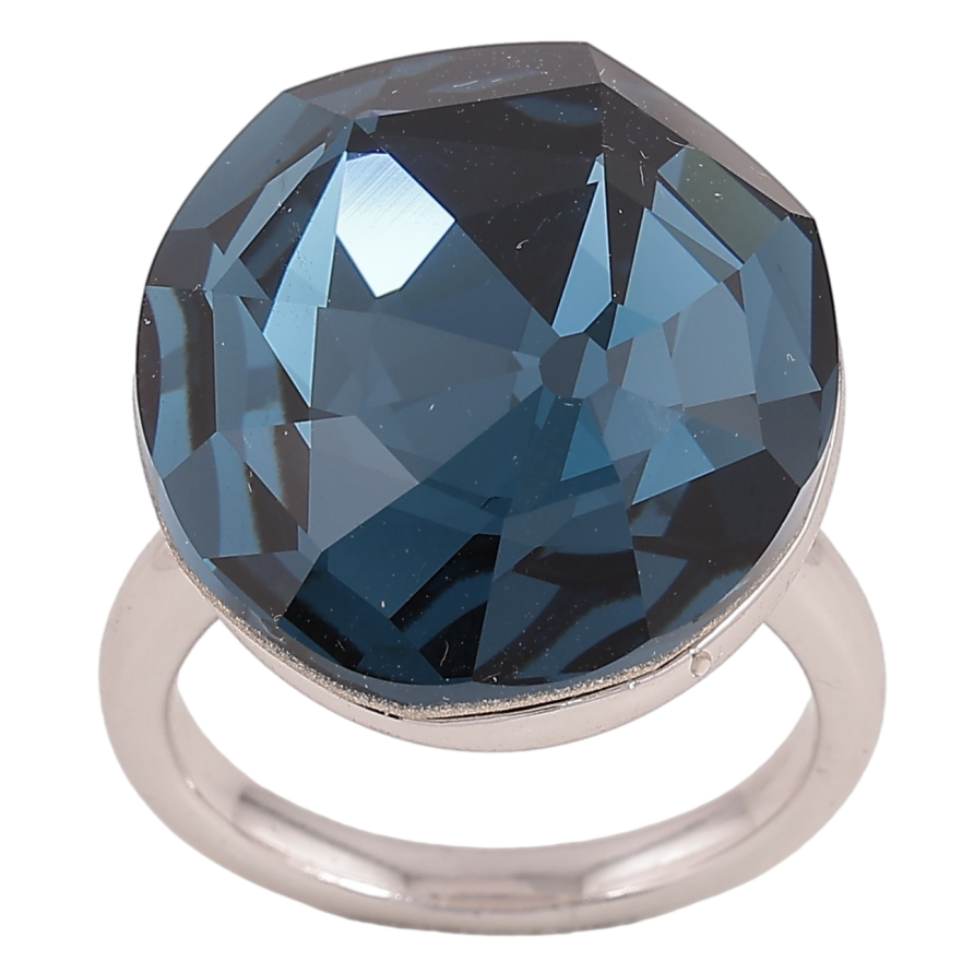 Каблучка Xuping колір Родій із кристалами Swarovski "Великий кристал Montana" 20х23мм фото №1