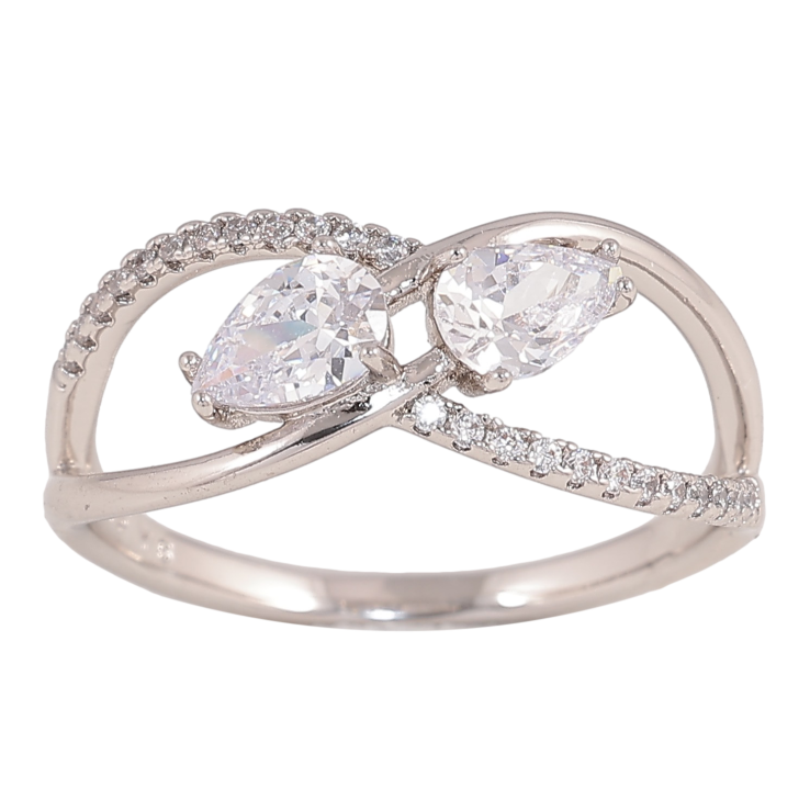 Кольцо Xuping цвет Родий "Узор с кристаллами" фото №6 Кольцо Xuping цвет Родий "Узор с кристаллами" фото №6