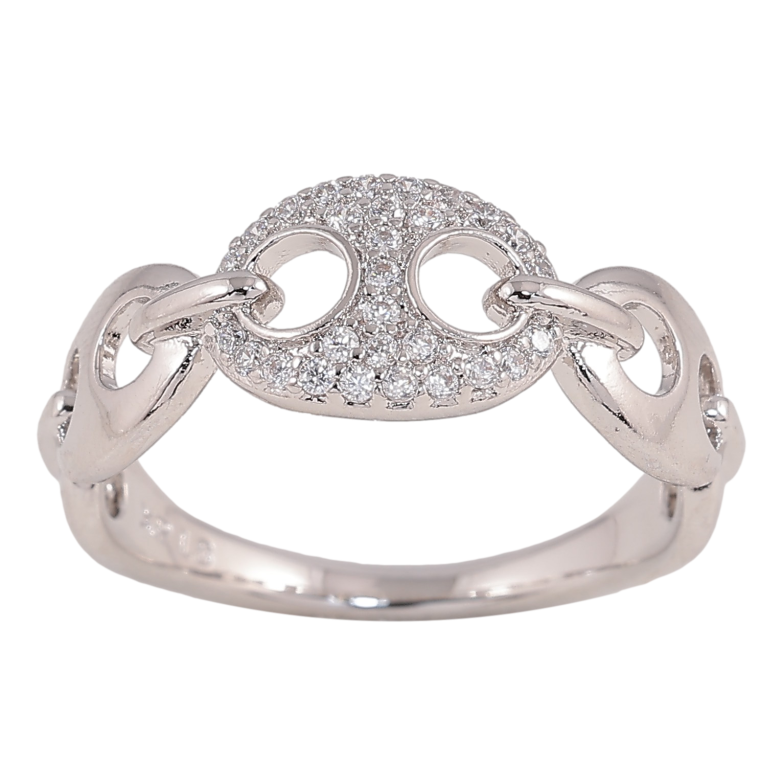 Кольцо Xuping цвет Родий "Узор с кристаллами" фото №1 Кольцо Xuping цвет Родий "Узор с кристаллами" фото №1