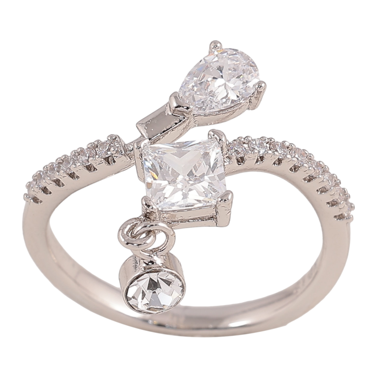 Кольцо Xuping цвет Родий "Узор с кристаллами" фото №10 Кольцо Xuping цвет Родий "Узор с кристаллами" фото №10